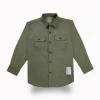 Gini And Jony Boys Green Typographic Print Cotton Shirt Full Sleeves