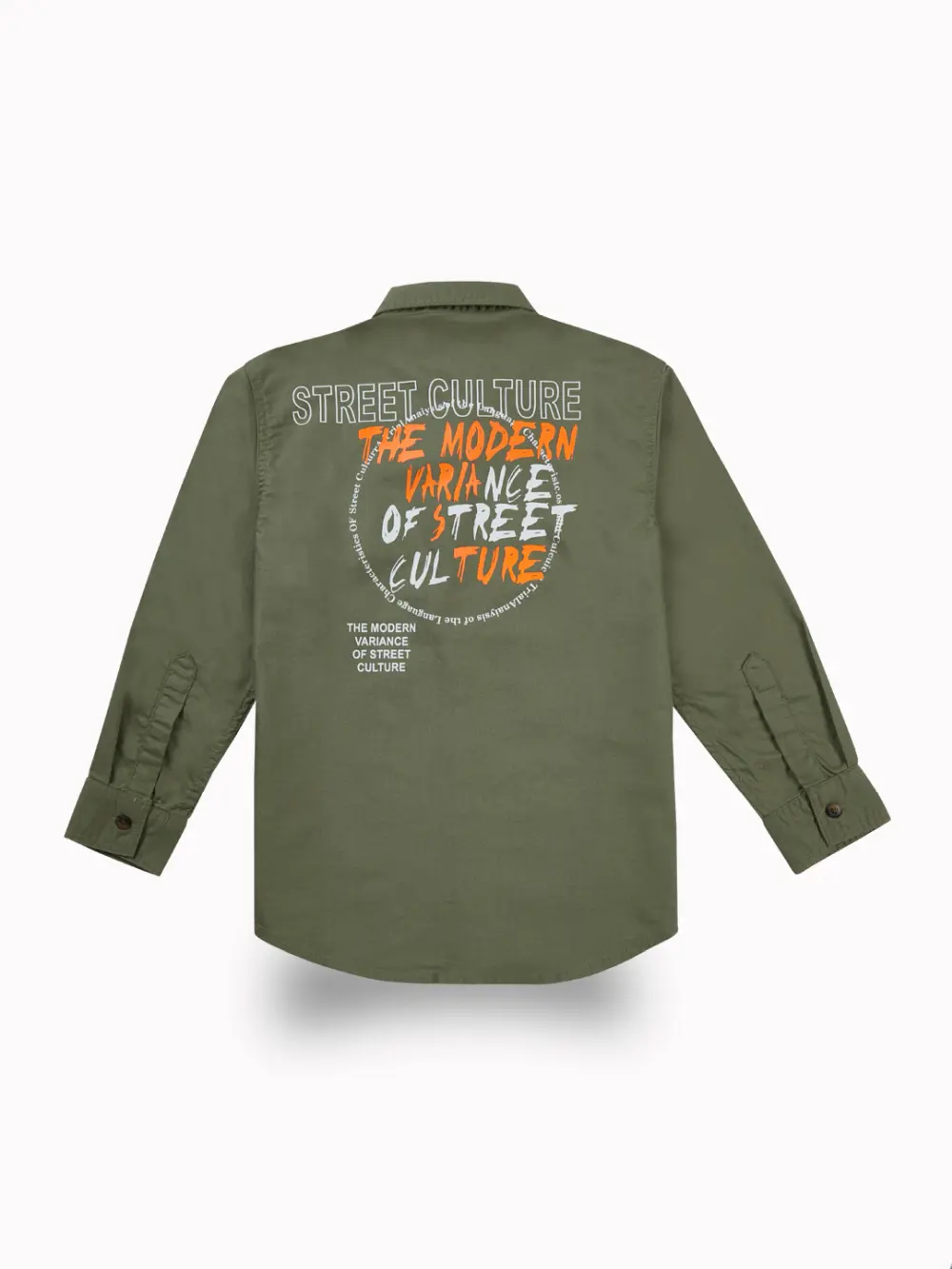 Gini And Jony Boys Green Typographic Print Cotton Shirt Full Sleeves