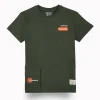 Gini And Jony Boys Olive Typographic Print Cotton T-Shirt Half Sleeves