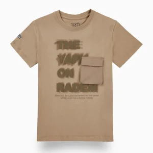 Gini And Jony Boys Brown Typographic Print Cotton T-Shirt Half Sleeves
