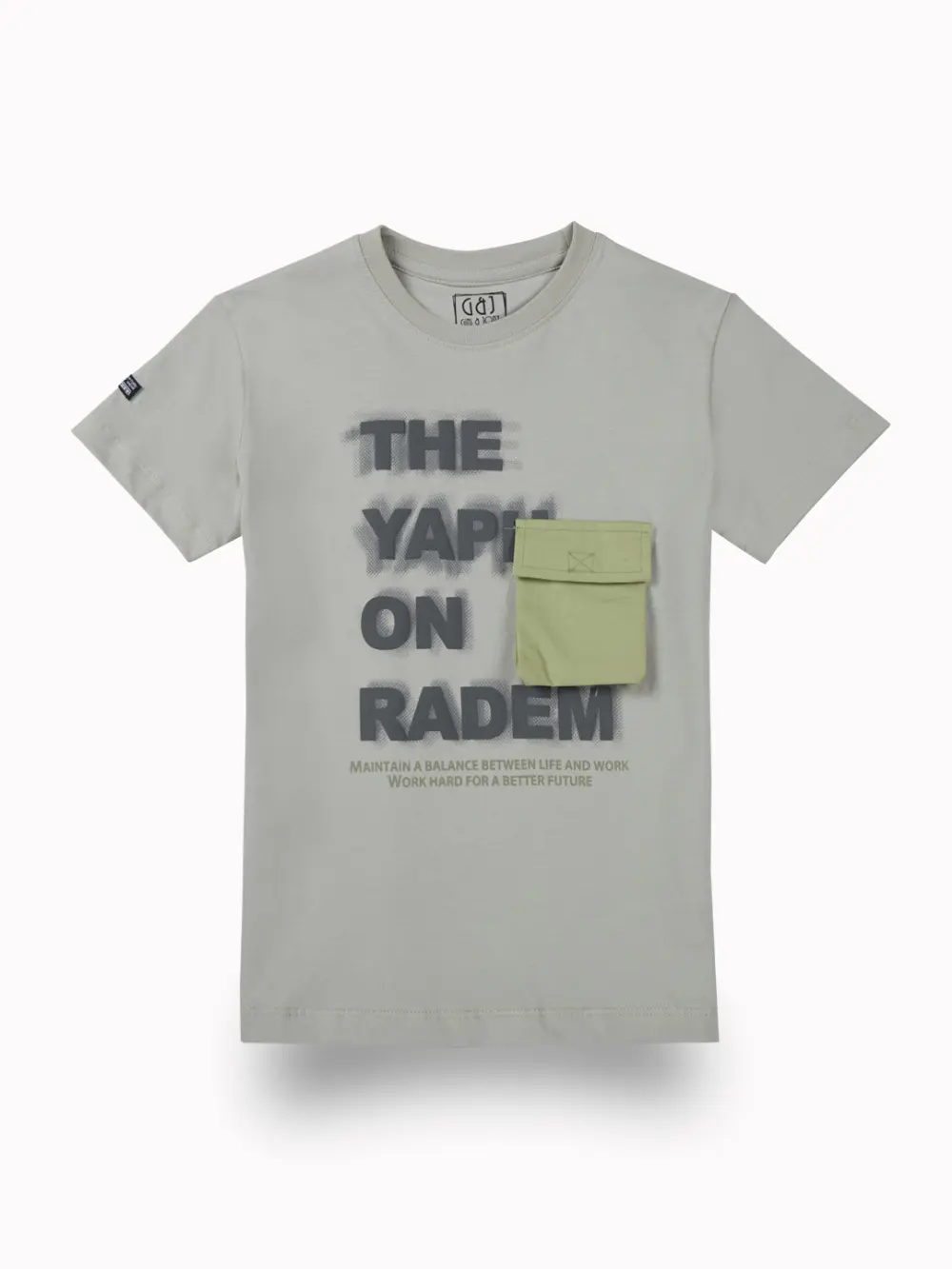 Gini And Jony Boys Grey Typographic Print Cotton T-Shirt Half Sleeves