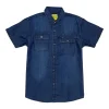 Gini And Jony Boys Blue Embroidery Denim Shirt Half Sleeves