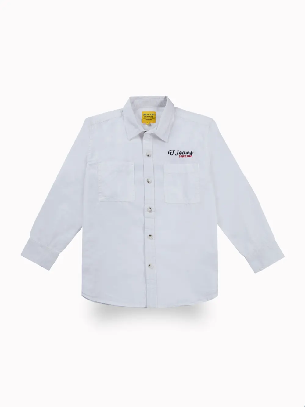 Gini And Jony Boys White Typographic Print Cotton Shirt Full Sleeves