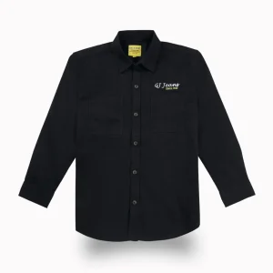 Gini And Jony Boys Black Typographic Print Cotton Shirt Full Sleeves