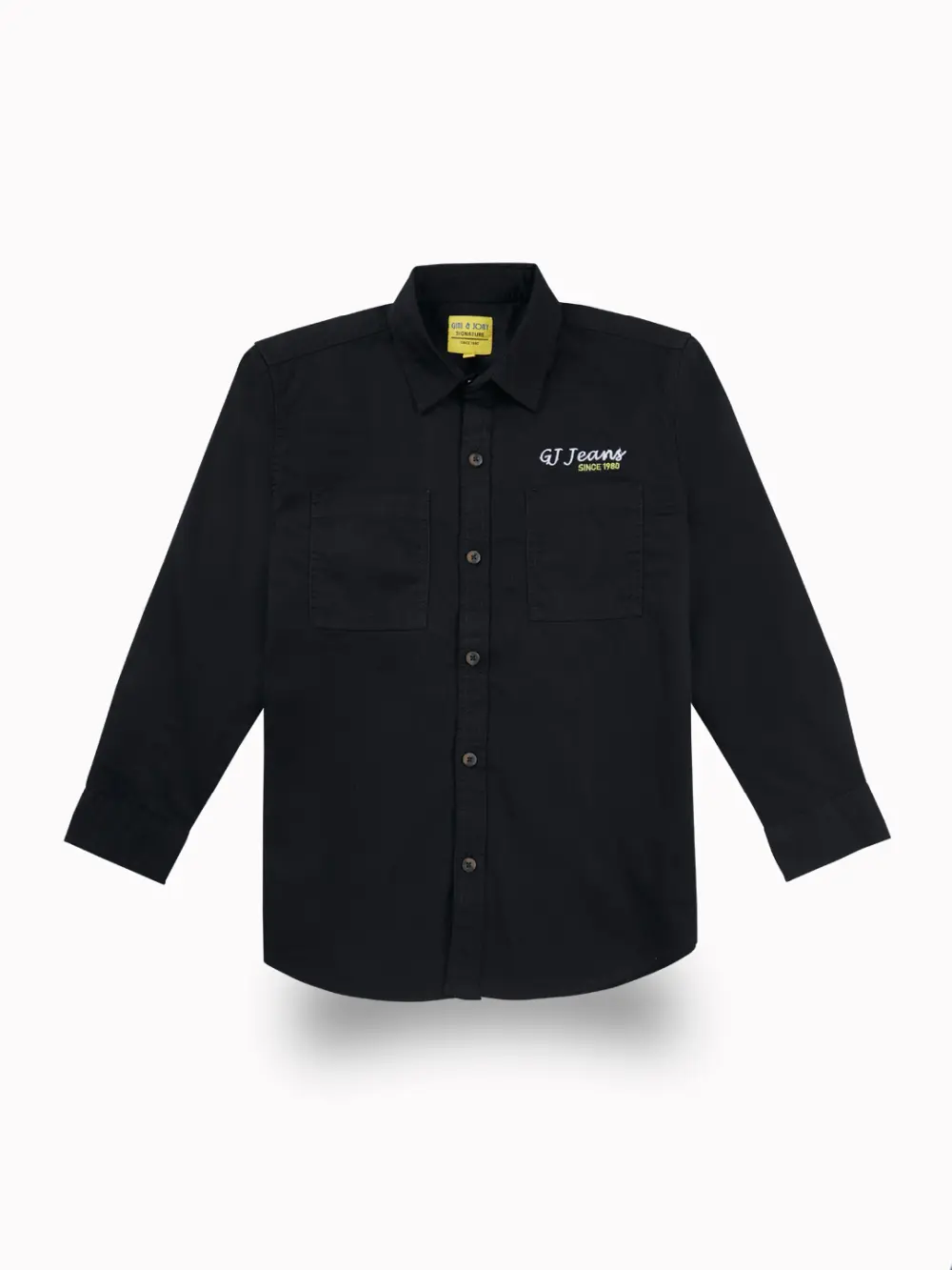 Gini And Jony Boys Black Typographic Print Cotton Shirt Full Sleeves
