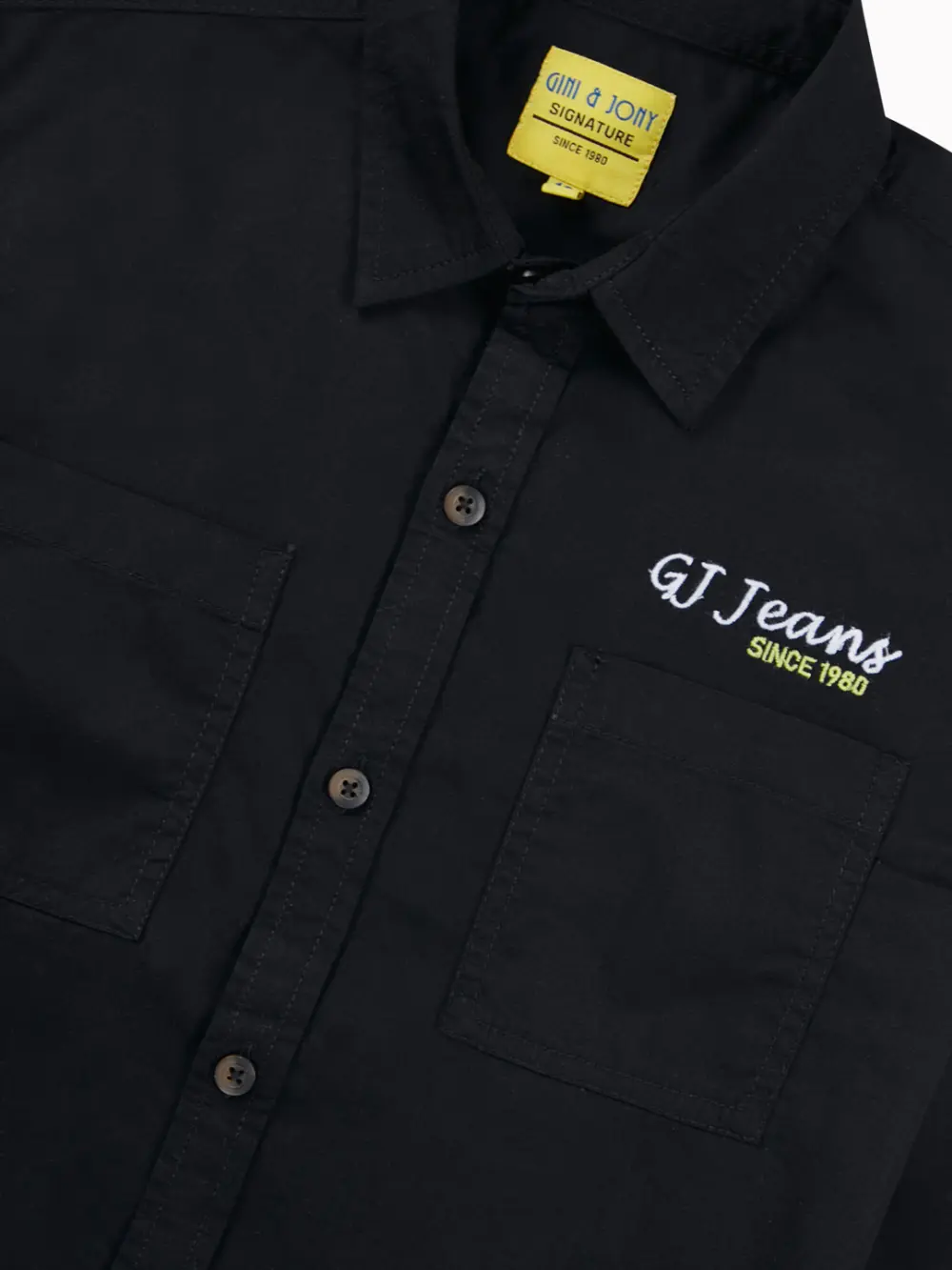 Gini And Jony Boys Black Typographic Print Cotton Shirt Full Sleeves
