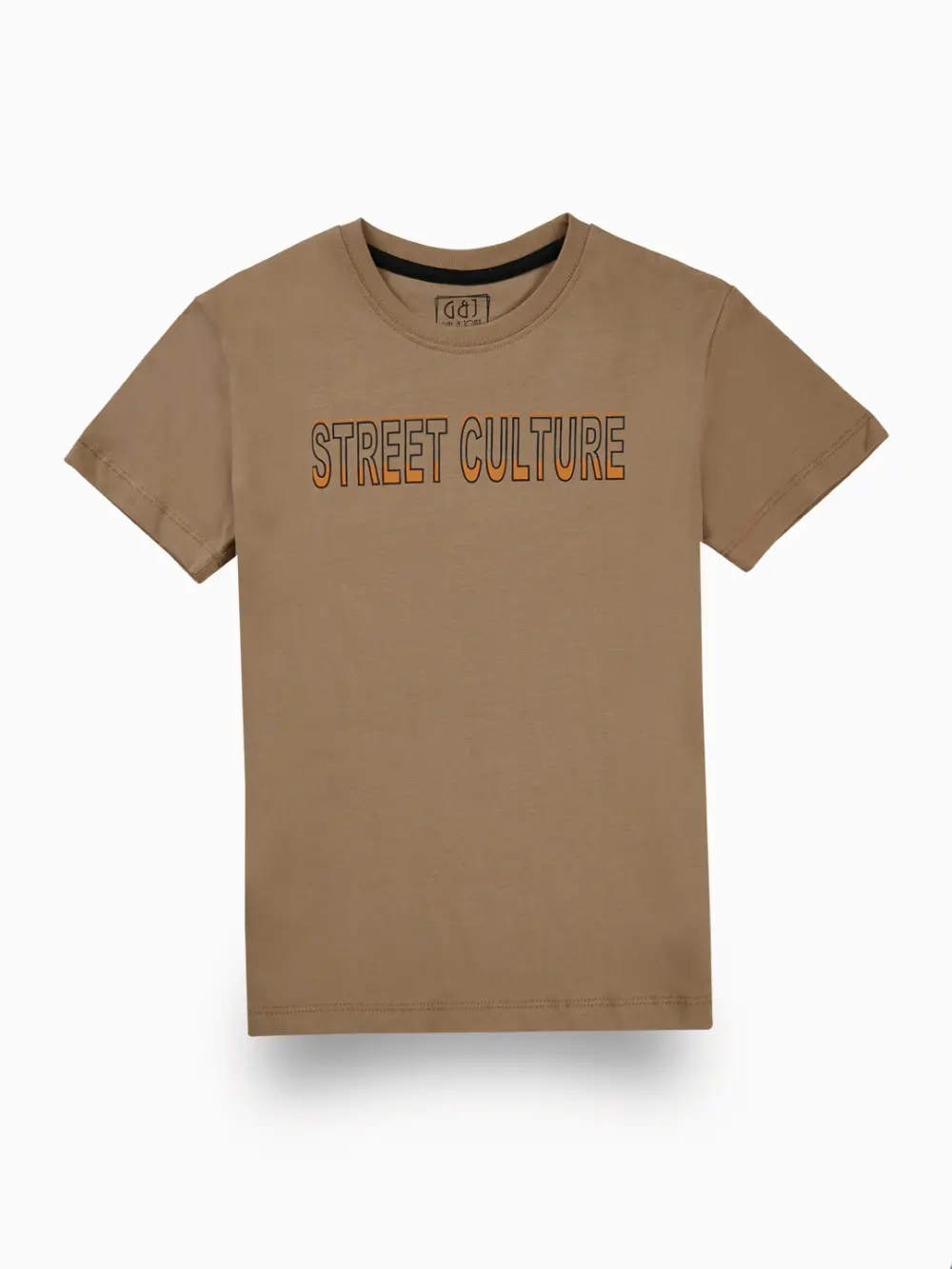 Gini And Jony Boys Brown Typographic Print Cotton T-Shirt Half Sleeves