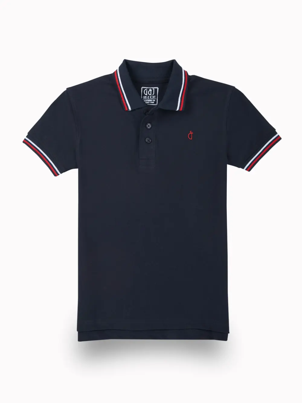 Gini And Jony Boys Navy Blue Brand Logo Cotton T-Shirt Half Sleeves