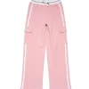 Gini And Jony Girls Pink Color Block Cotton Track Pant Elasticated