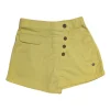 Gini And Jony Girls Yellow Solid Linen Skorts Elasticated