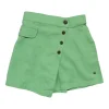 Gini And Jony Girls Green Solid Linen Skorts Elasticated
