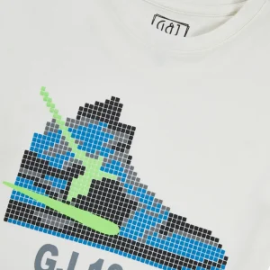 Gini And Jony Boys Off White Graphic Print Cotton T-Shirt Half Sleeves