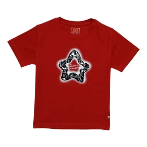 Gini And Jony Girls Red Graphic Print Cotton Knits Top Half Sleeves 9-10 Years