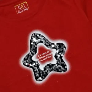 Gini And Jony Girls Red Graphic Print Cotton Knits Top Half Sleeves 9-10 Years