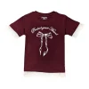 Gini And Jony Girls Maroon Graphic Print Cotton Knits Top Half Sleeves 9-10 Years