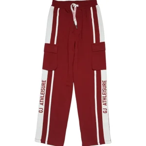 Gini And Jony Boys Red Stripes Cotton Track Pant Elasticated