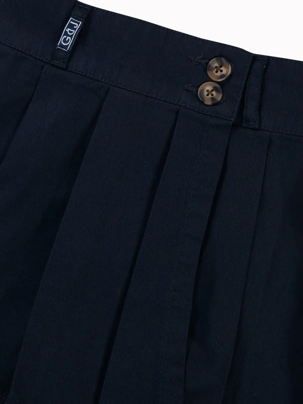 Gini And Jony Girls Navy Blue Solid Cotton Skort Elasticated