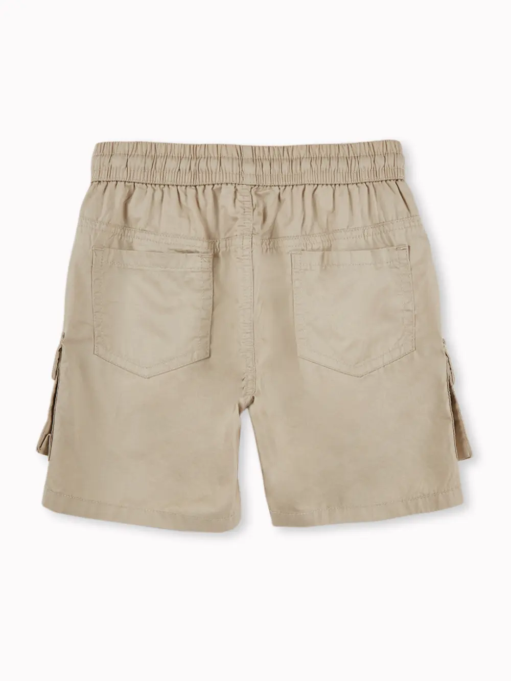 Gini And Jony Boys Beige Solid Cotton Shorts Elasticated