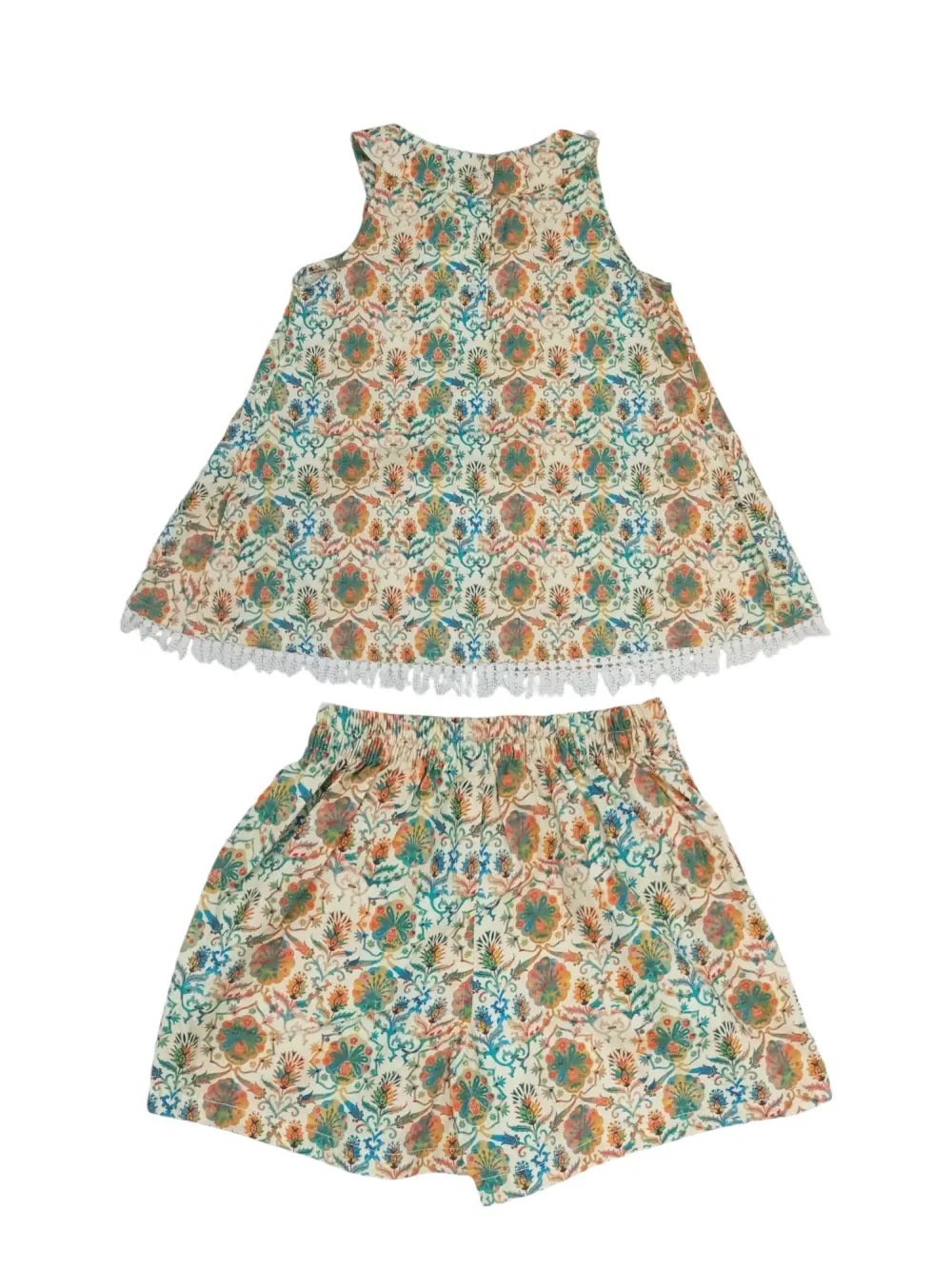 Gini And Jony Girls Multi Color Floral Print Cotton Co Ordinate 9-10 Years