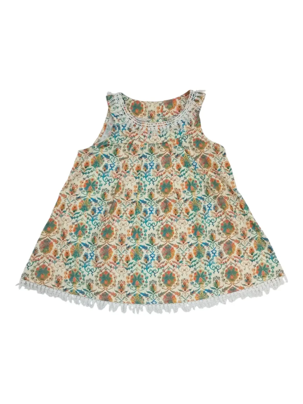 Gini And Jony Girls Multi Color Floral Print Cotton Co Ordinate 9-10 Years