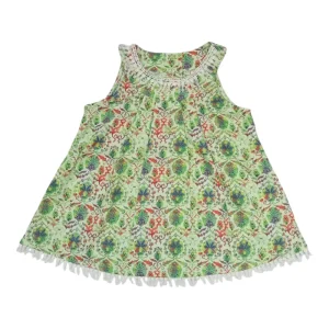 Gini And Jony Girls Light Green Floral Print Cotton Co Ordinate 9-10 Years