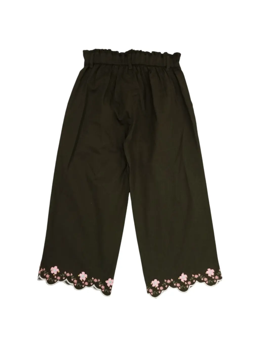 Gini And Jony Girls Olive Embroidery Cotton Culottes Elasticated