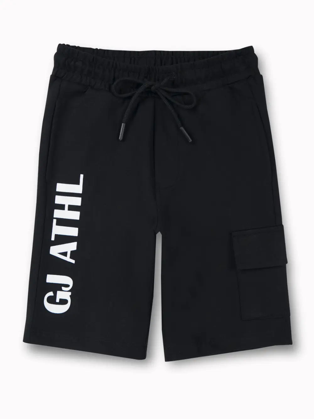 Gini And Jony Boys Black Typographic Print Cotton Bermuda Elasticated