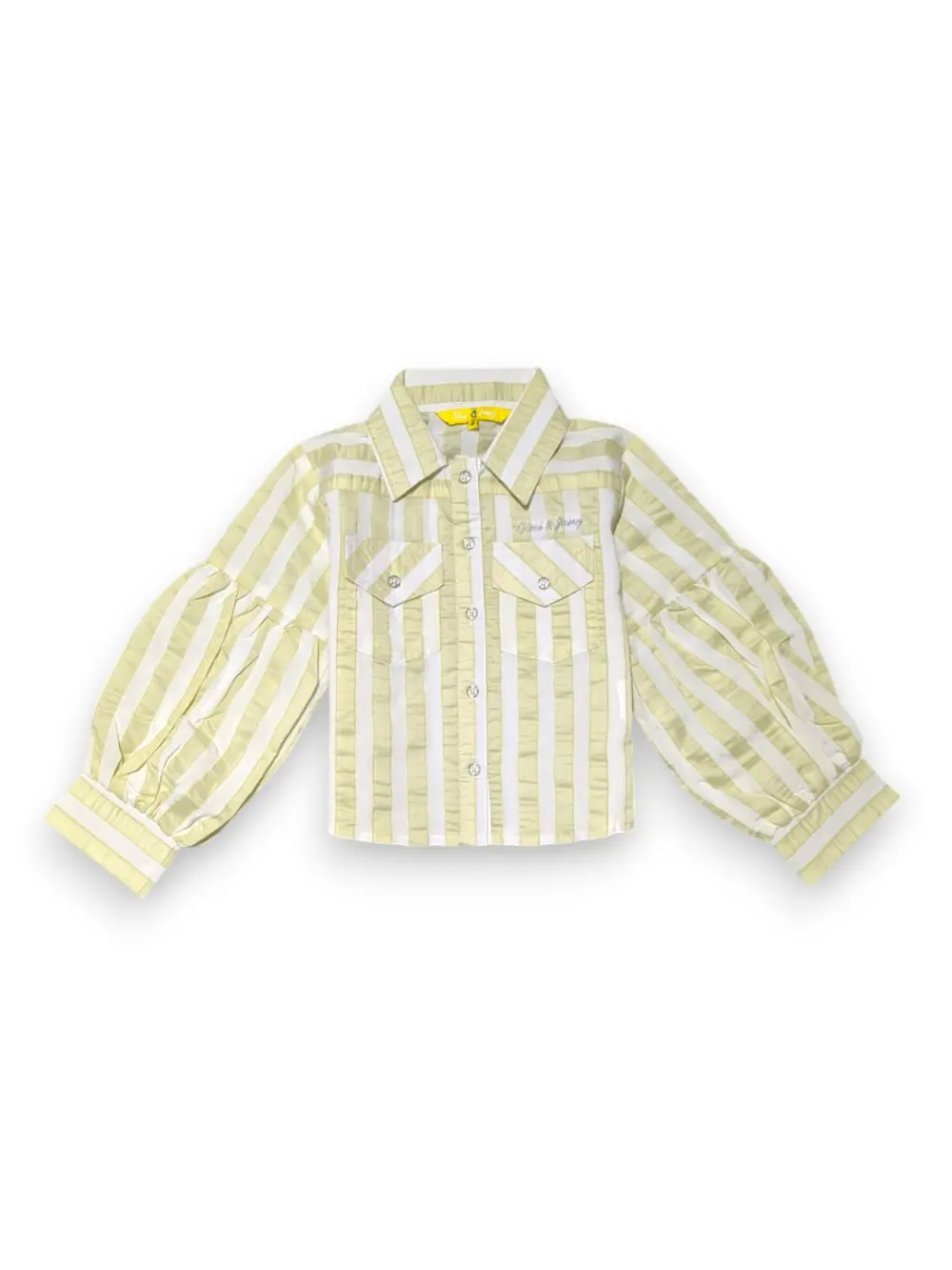 Gini And Jony Girls Yellow Typographic Print Cotton Woven Top Cap Sleeves 13-14 Years