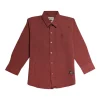 Gini And Jony Boys Red Stripes Cotton Shirt Full Sleeves