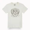 Gini And Jony Boys Off White Metallic Print Cotton T-Shirt Half Sleeves
