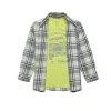 Gini And Jony Boys Grey Checks Cotton Shirt Full Sleeves