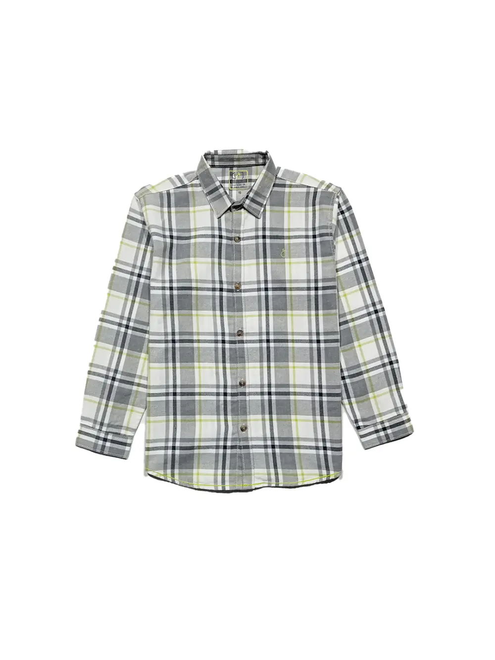 Gini And Jony Boys Grey Checks Cotton Shirt Full Sleeves