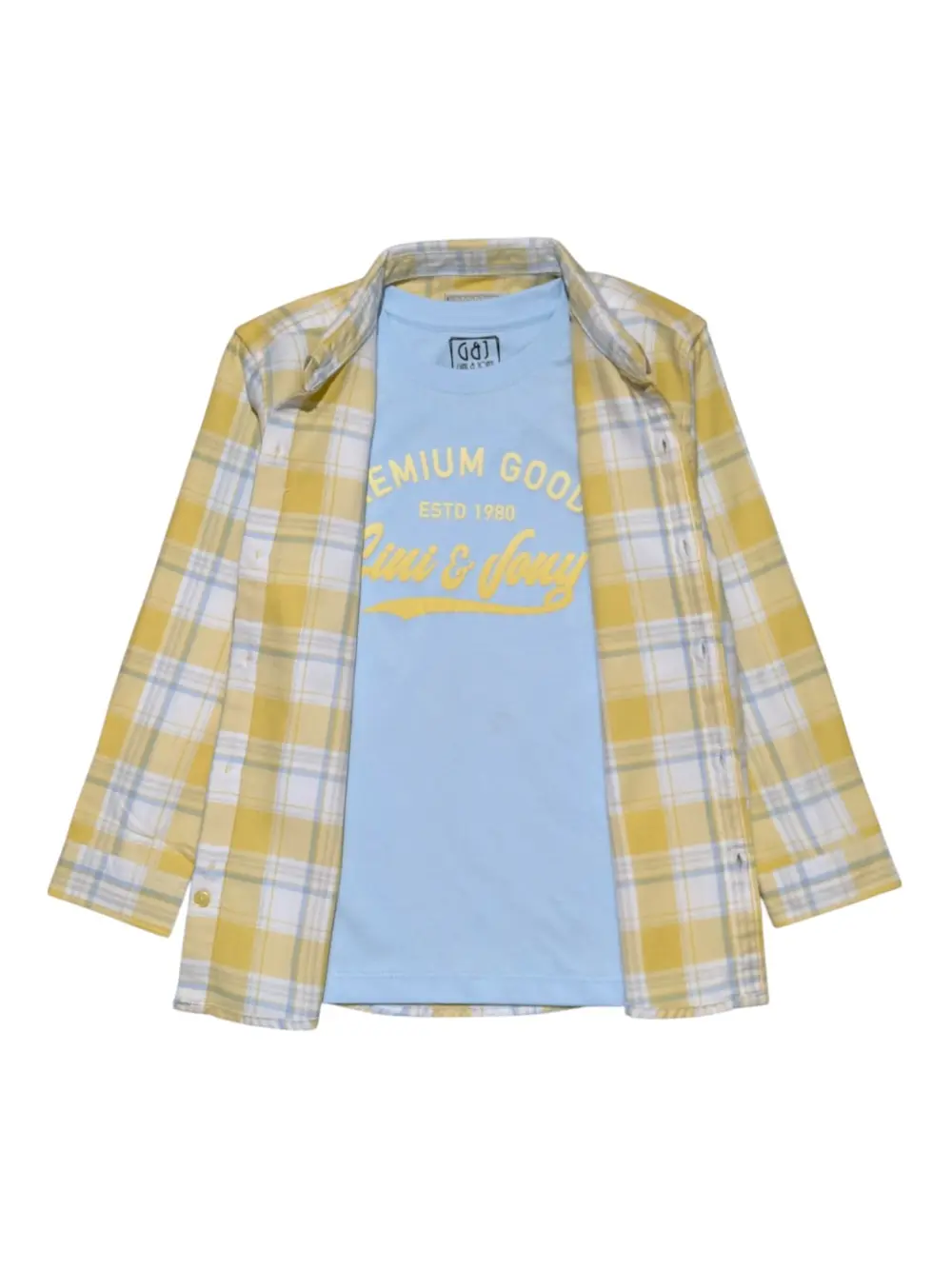 Gini And Jony Boys Yellow Checks Cotton Shirt Full Sleeves