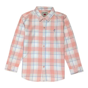 Gini And Jony Boys Pink Checks Cotton Shirt Full Sleeves