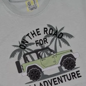 Gini And Jony Boys Grey Graphic Print Cotton T-Shirt Half Sleeves