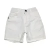 Gini And Jony Boys White Solid Cotton Bermuda Fixed Waist