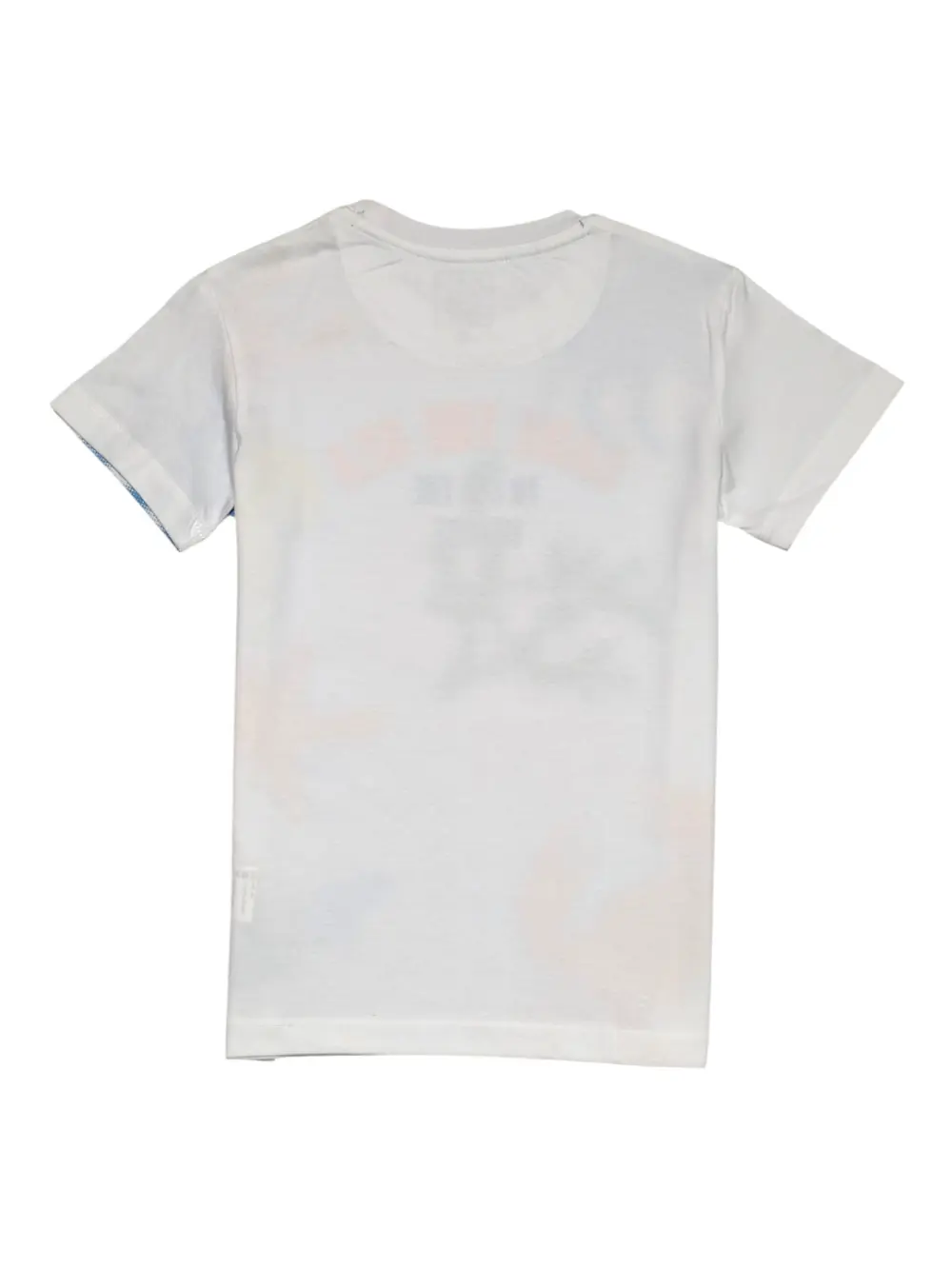 Gini And Jony Boys White Abstract Print Cotton T-Shirt Half Sleeves