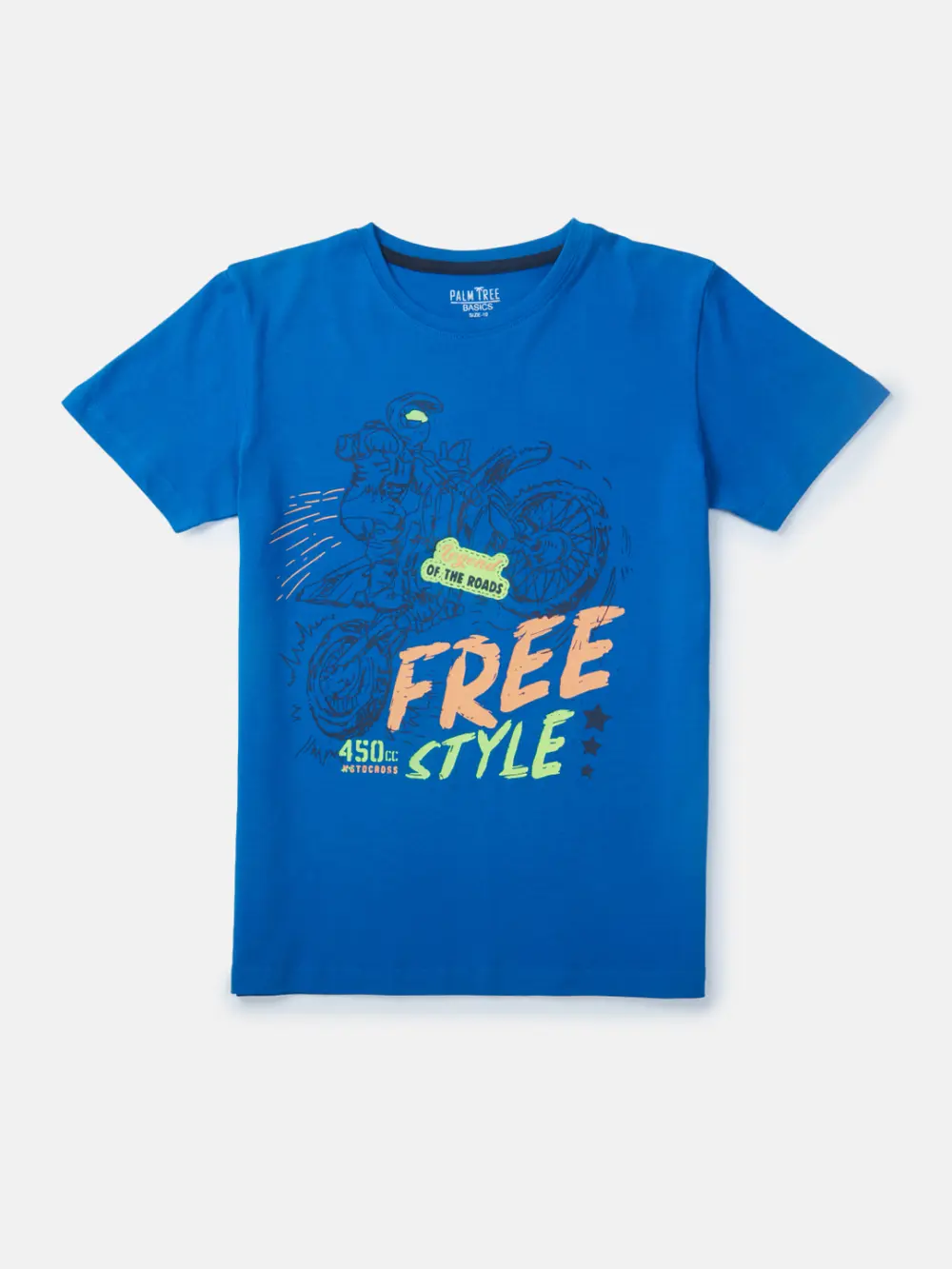 Gini & Jony Boys’ Blue T-Shirt Knitshand-Wash Regular Fit