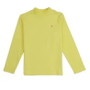 Palm Tree Girls Yellow Solid Cotton Skivvy Full Sleeves 9-10 Years