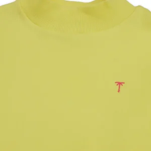Palm Tree Girls Yellow Solid Cotton Skivvy Full Sleeves 9-10 Years