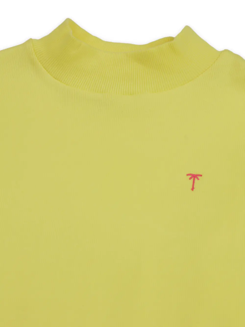 Palm Tree Girls Yellow Solid Cotton Skivvy Full Sleeves 9-10 Years