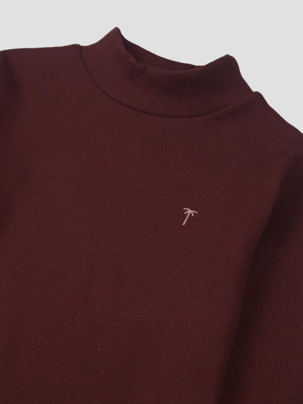Palm Tree Girls Maroon Solid Cotton Skivvy Full Sleeves 13-14 Years