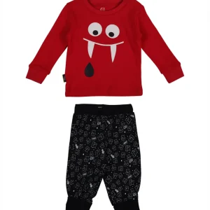 Gj Baby Boys Red Graphic Print Cotton Co-Ordinate 2 Piece