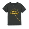 Gj Baby Boys Olive Typographic Print Cotton T-Shirt Half Sleeves