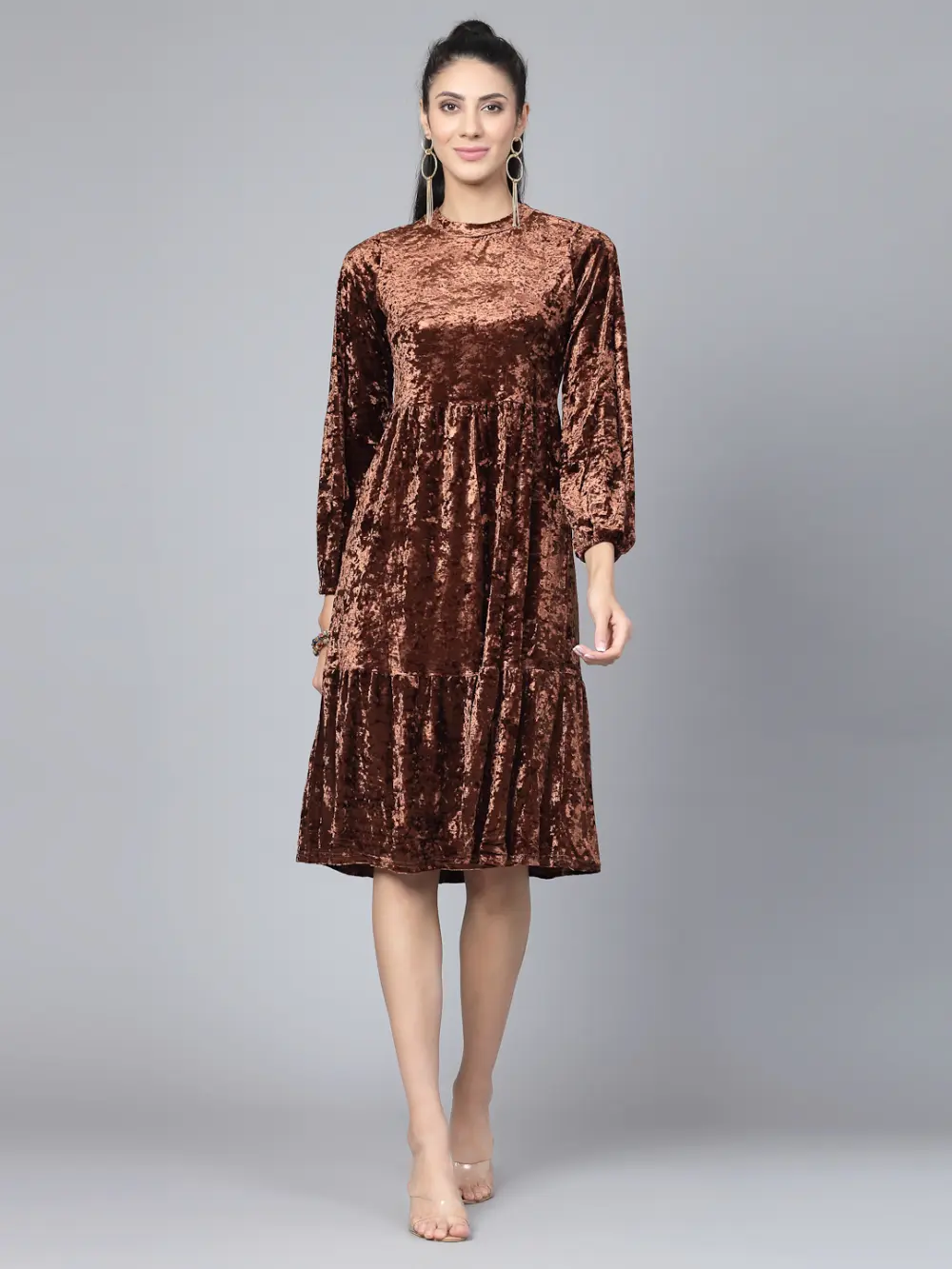 Round Neck A-Line Dress