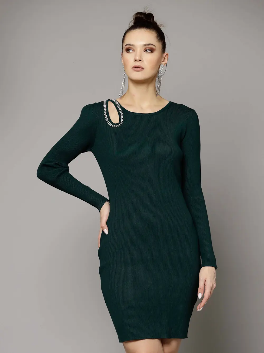Bodycon Dress With Shoulder Cutout
