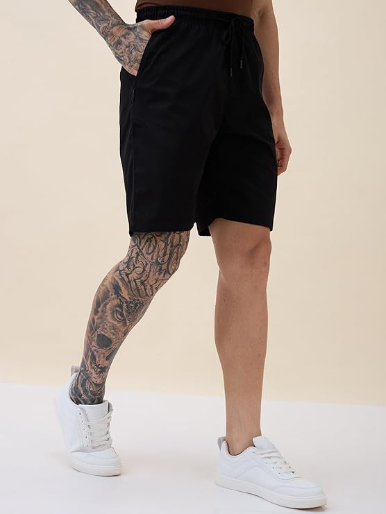 Status Quo Men'S Solid Basic Regular Fit Drawstring Shorts