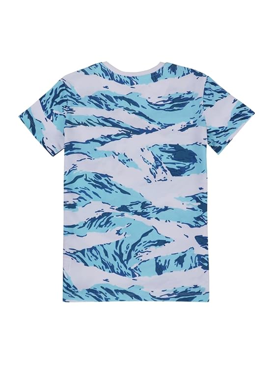 Gini & Jony Boys' Blue T-Shirt Knitshand-Wash Regular Fit