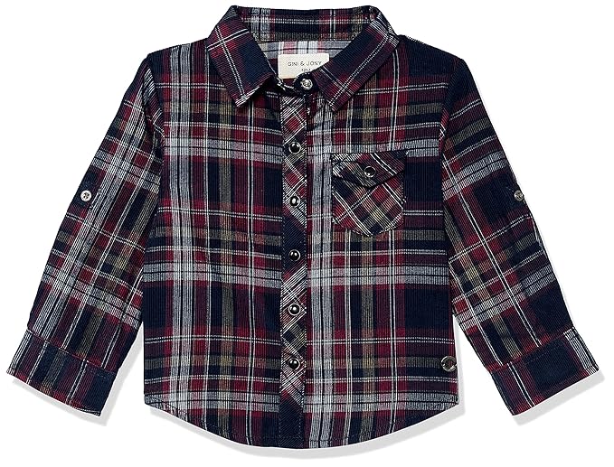 Gini & Jony Boys Navy Blue Printed Cotton Half Sleeves Shirt