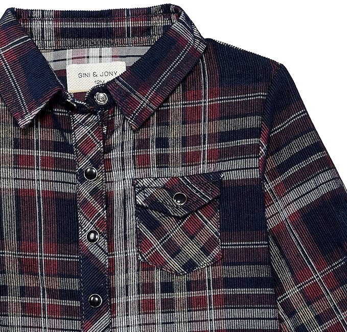 Gini & Jony Boys Navy Blue Printed Cotton Half Sleeves Shirt